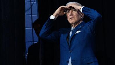 joe biden looking to the crowd 