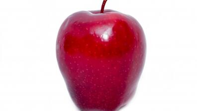 red apple, white background