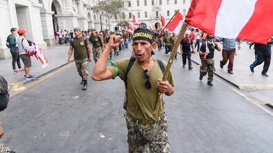 Protestors in Peru