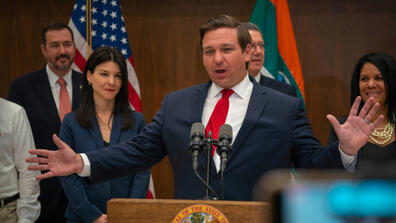 MIAMI, FLORIDA / UNITED STATES - MARCH 27, 2019: Governor Ron DeSantis appoints Michelle Alvarez Barakat and Tanya Brinkley as judges to Miami’s Eleventh Judicial Circuit Court.