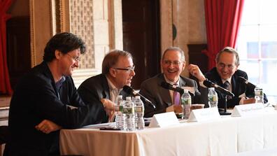 Panelists at a table