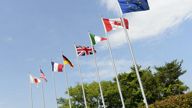G7 flags. Photo by Creative Commons. 