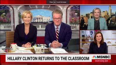 Secretary Hillary Rodham Clinton and Dean Keren Yarhi-MIlo visited MSNBC's Morning Joe program.