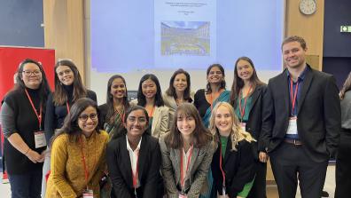 Dean with SIPA students (missing 1 group)