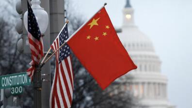 Chinese and US Flags