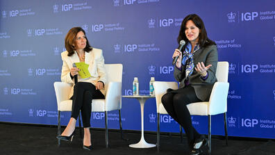 Dean Keren Yarhi-Milo and Anne Neuberger, Deputy National Security Advisor for Cyber and Emerging Technology