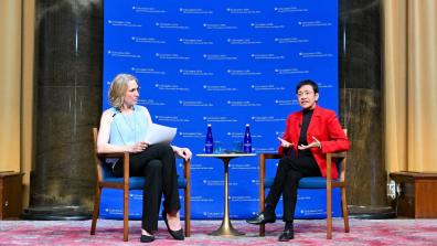 Katie Day Benvenuto and Maria Ressa. Photo by Diane Bondareff