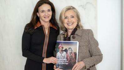 Former U.S. Secretary Of State Hillary Clinton And Sheryl Sandberg Join Forces To End Child Marriage