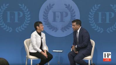 Maria Ressa joined Ravi Agrawal on the sidelines of the U.N. General Assembly at FP’s Tech and AI Forum.