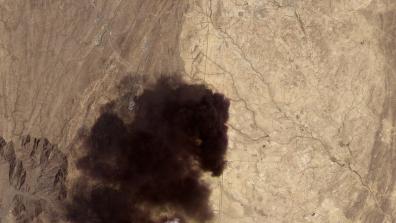 Smoke from an oil refinery in Saudi Arabia after a Houthi attack.