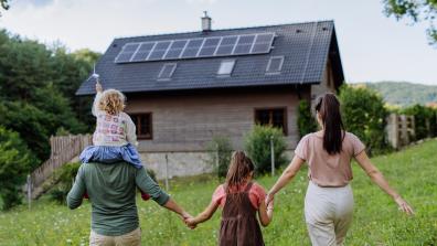 Solar panels on a house