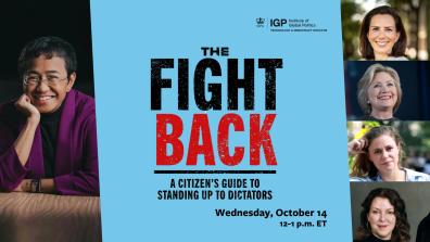 Graphic for a book talk by Maria Ressa on Wednesday, October 14