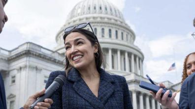 AOC in front of the White House
