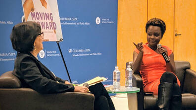 Karine Jean-Pierre visited SIPA on December 5 to discuss her new book “Moving Forward”