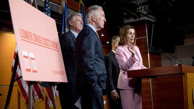 House Speaker Nancy Pelosi introduced a prescription drug cost bill on Capitol Hill in September.Credit...