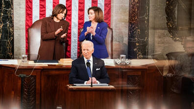 President Joe Biden delivers his state of the union address to Congress in the Capitol on March 1, 2022