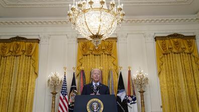 The US President Joe Biden making a speech