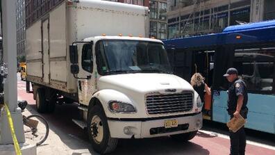 The truck that fatally struck bike messenger Robyn Hightman in June 