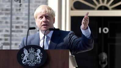 New British Prime Minister Boris Johnson outside 10 Downing Street