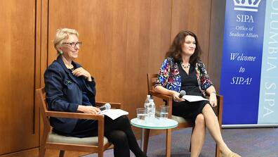 Ann Linde, Sweden’s minister of foreign affairs, discussed women's rights during a visit to SIPA