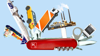 A multi-tool with the various uses for hydrogen power as the options, including shipping, power generation, and transportation