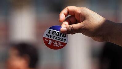"I paid my taxes" sticker