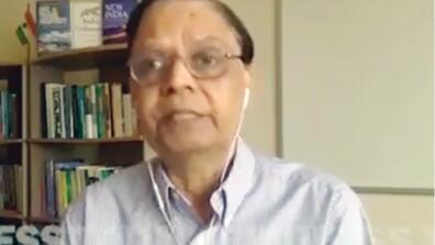 Arvind Panagariya speaks via video