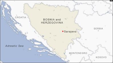 Map of Bosnia and Herzegovina