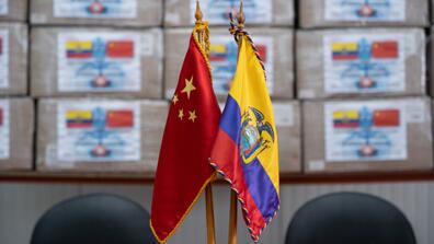 china and ecuador flag next to each other 