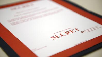 closeup of a confidential document