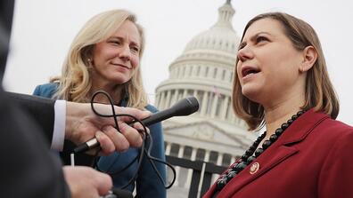 “I think we have a once-in-a-generation opportunity to retake the flag for the Democratic Party," said Rep. Elissa Slotkin (right).