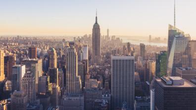 the empire state building and surrounding cityscape