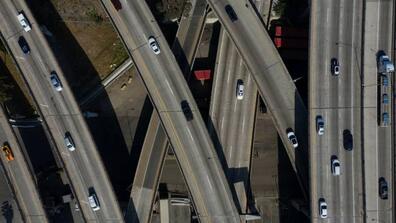 Highways crossing over each other, taken from above