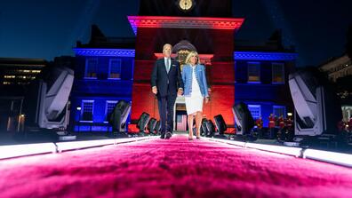 joe and jill biden walking hand in hand 