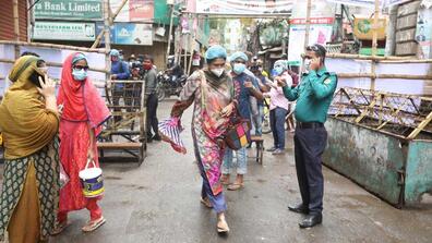 People on the street in Bangladesh