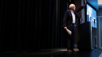 Senator Bernie Sanders spoke at a labor convention in Iowa.