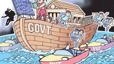 cartoon accompanying article by Arvind Panagariya