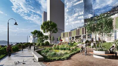 rendering showing a luxury development in queens