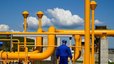 Working on gas pipes in Ihtiman, Bulgaria, May 2022 - Nikolay Doychinov / AFP/ Getty Images