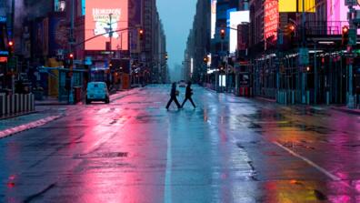 an empty times square