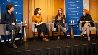 Susan Glasser of the New Yorker, Soumaya Keynes of the Economist, and Rachel Martin MIA ’04 of NPR joined Dean Merit E. Janow to discuss “Reporting from Washington.” 
