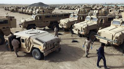 American Military vehicles in Kuwait