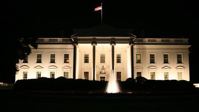 the White House at night