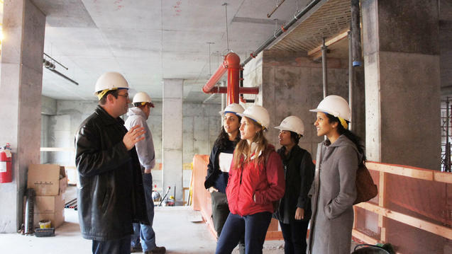 Students at construction site