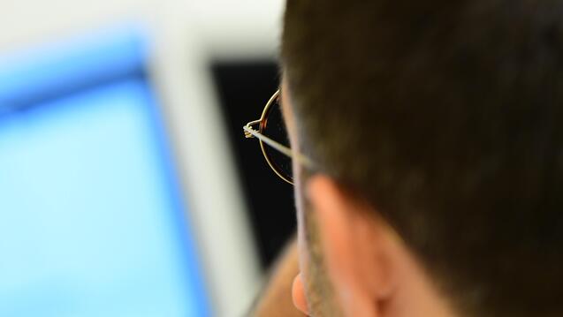 Closeup of Student and Computer