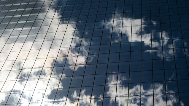 Glass building reflection