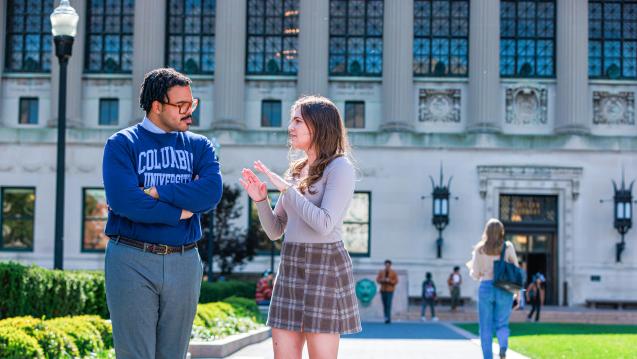 Students on Columbia University Campus