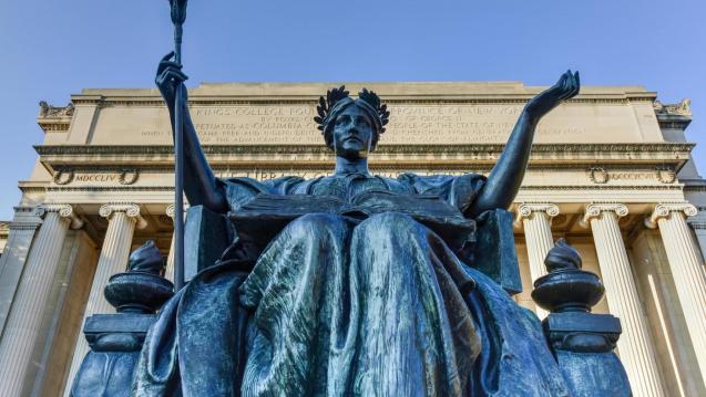 the statue at the library of Columbia University