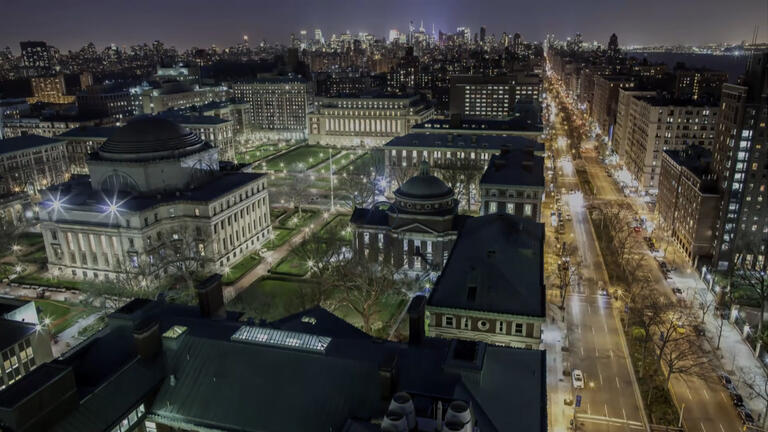 Columbia University Campus Aerial Night