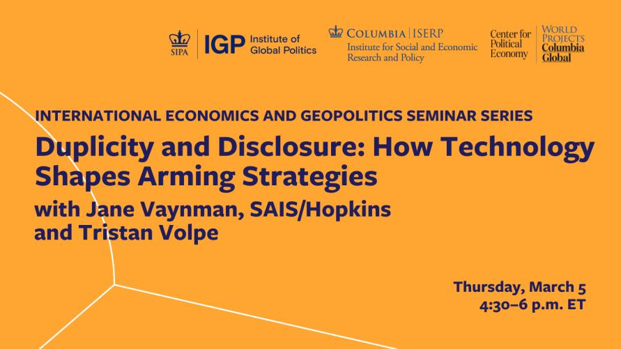 Duplicity and Disclosure: How Technology Shapes Arming Strategies